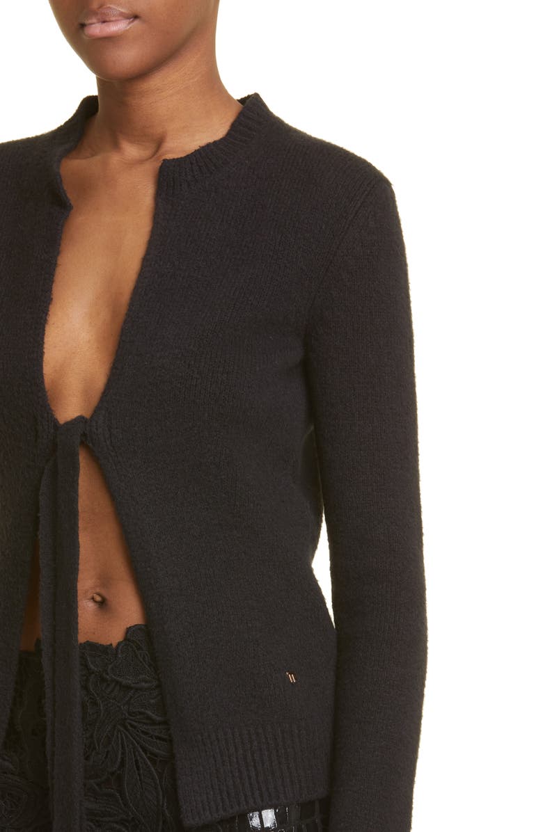 TOM FORD Tie Front Cotton Blend Cardigan, Alternate, color,