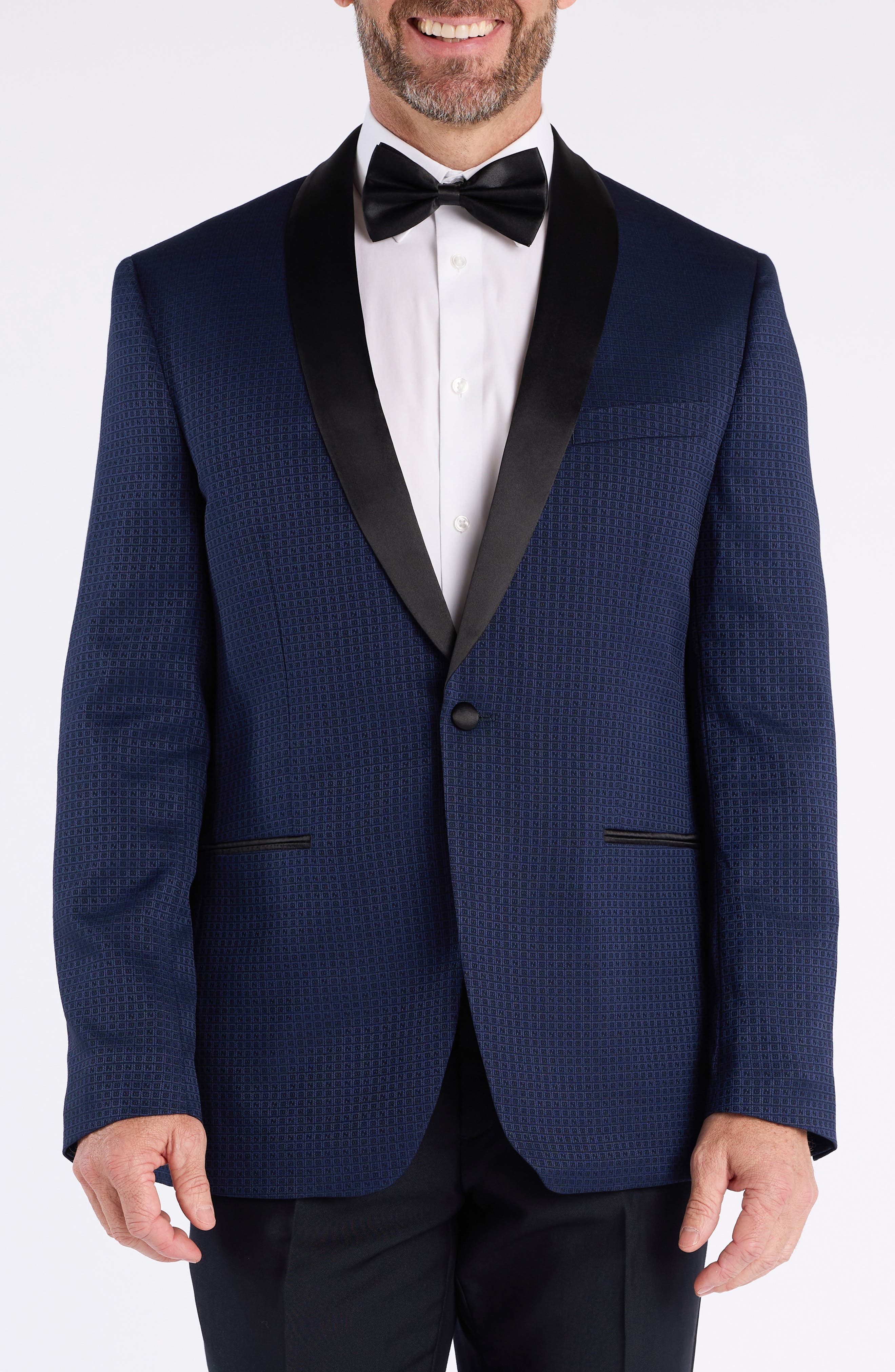 SAVILE ROW CO Box Check Jacquard Evening Jacket
