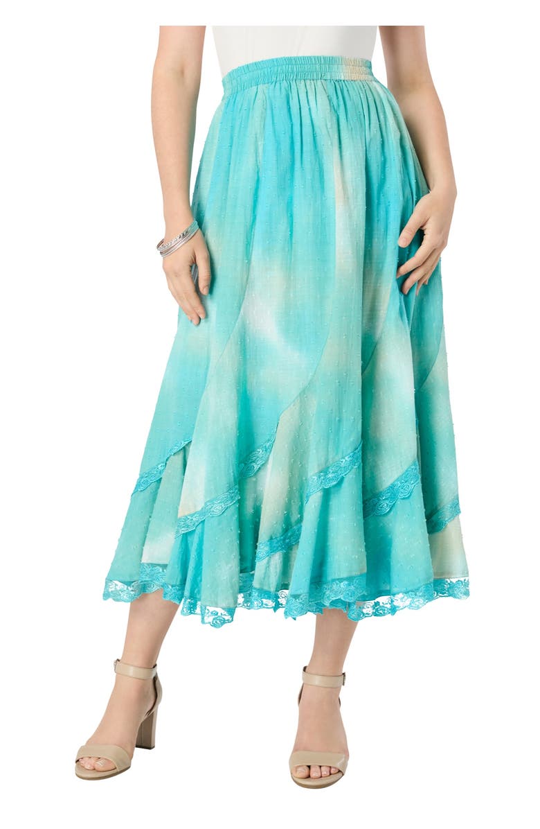 Roaman's Plus Size French Skirt, Main, color, Ocean Soft Mist