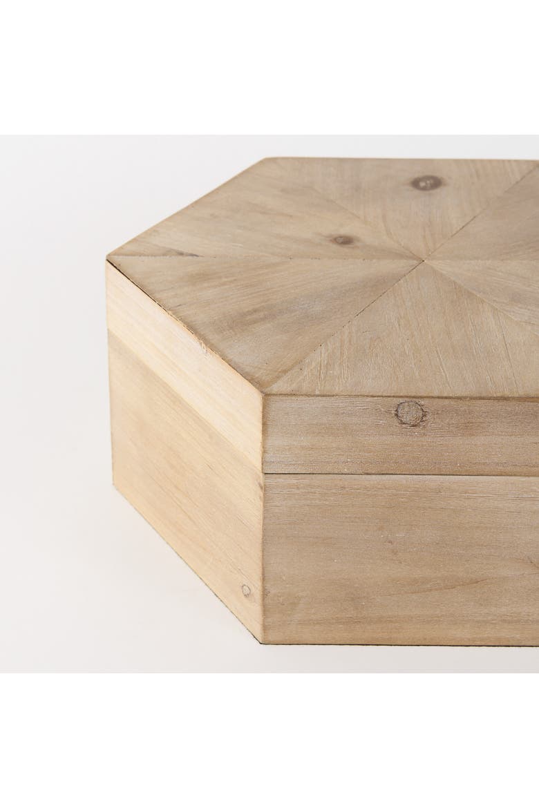 Elyse Set of 2 Wooden Hexagonal Boxes, Alternate, color, Brown