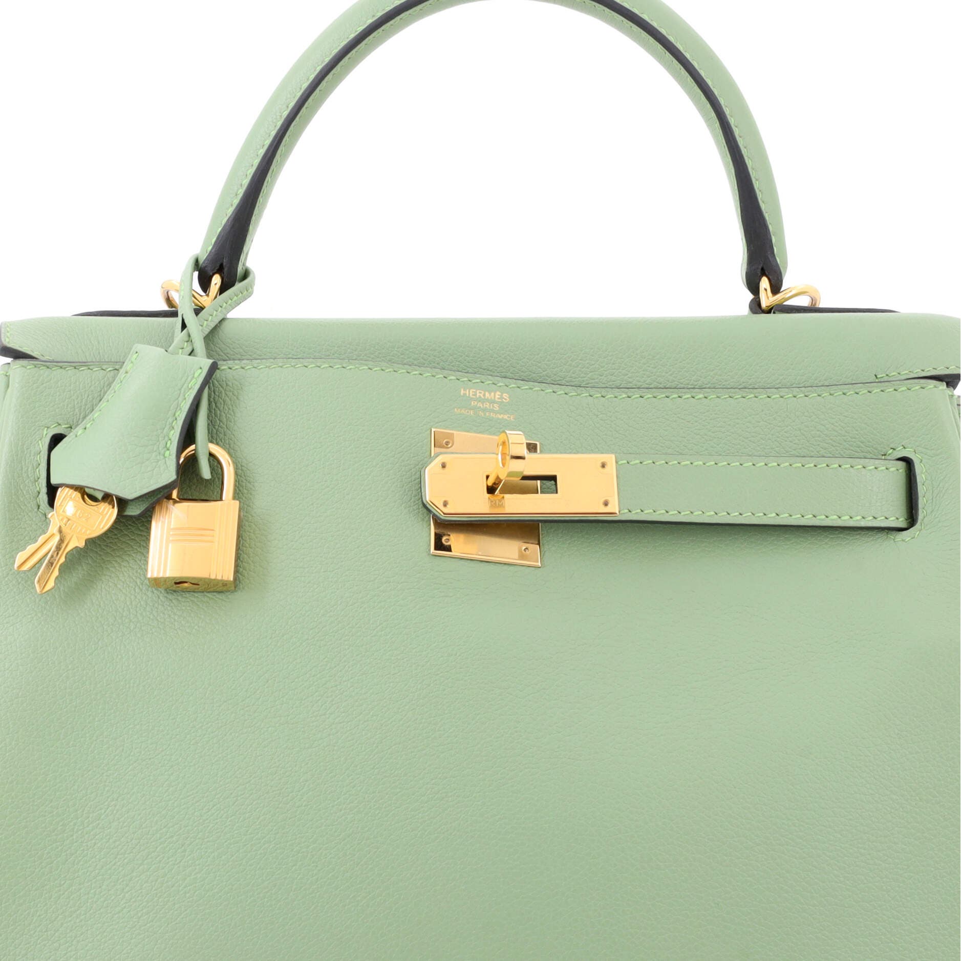 Pre-Owned Hermes Kelly Handbag Green Evercolor with Gold Hardware 28, Alternate, color, Vert Criquet