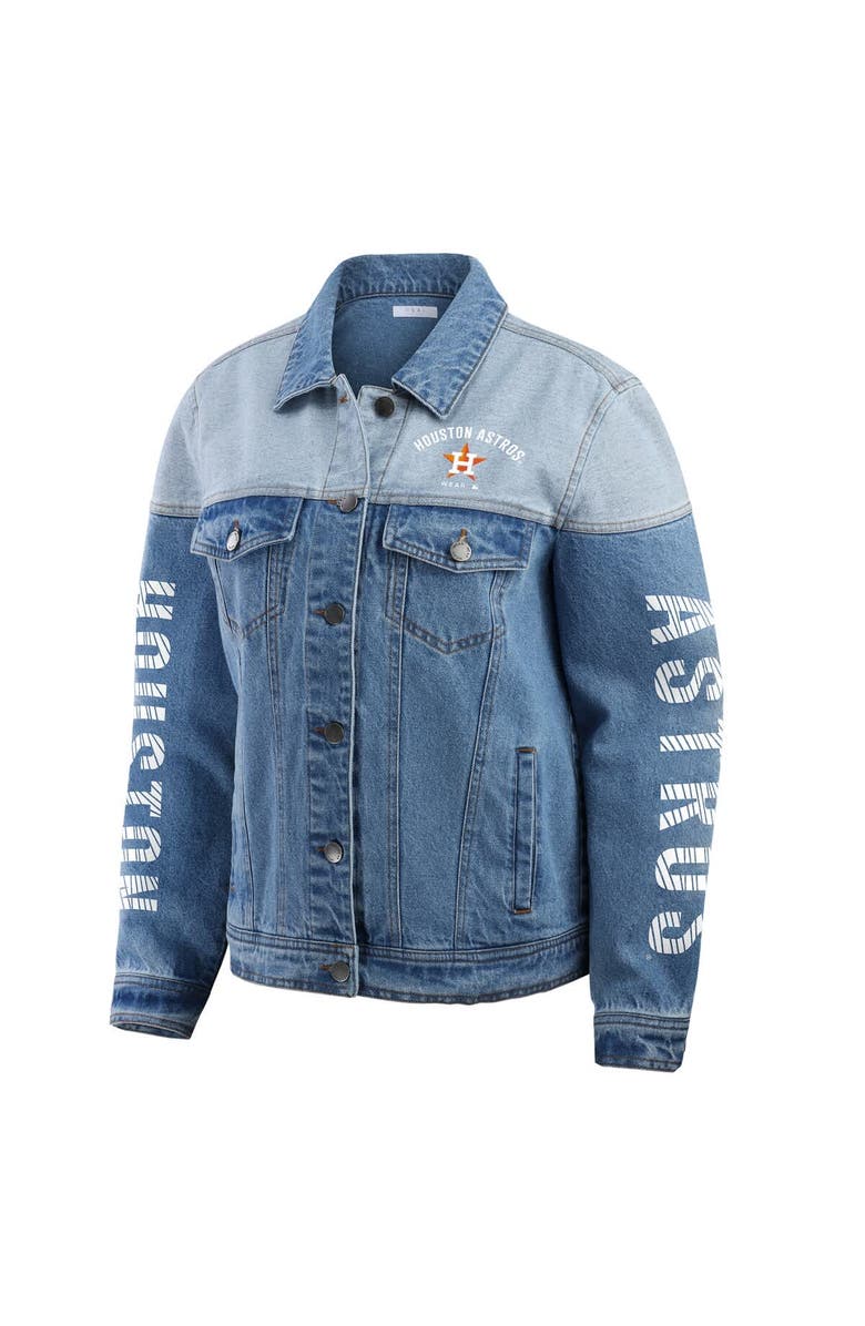 WEAR by Erin Andrews Women's WEAR by Erin Andrews  Houston Astros Full-Button Denim Jacket, Alternate, color, Denim