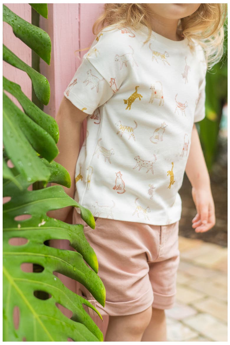Kids' Dropped Shoulder Organic Cotton T-Shirt, Alternate, color, COPY CAT