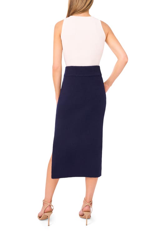 Ted Baker Rib Side Slit Sweater Skirt In Blue