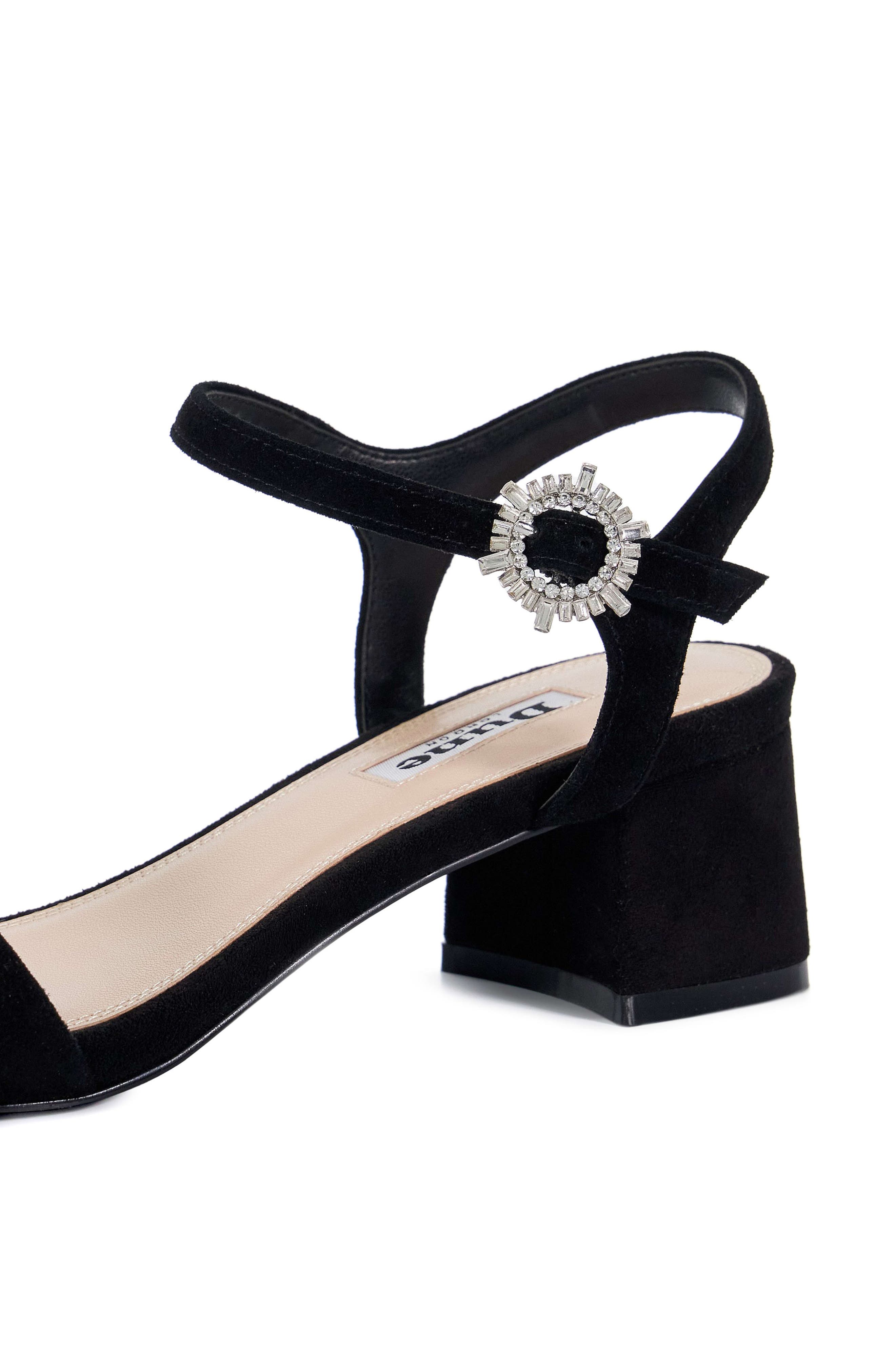 Dune London Measure Ankle Strap Sandal, Alternate, color, Black