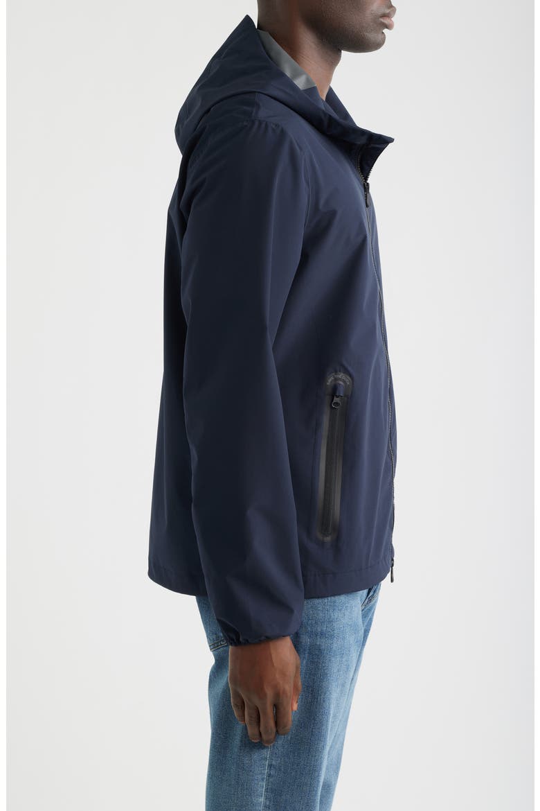 Drop Hooded Rain Jacket, Alternate, color, BLUE BLACK