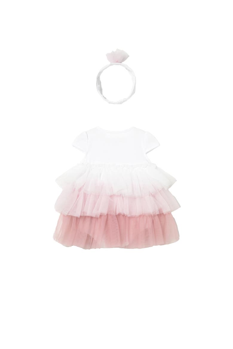 Ruffled Romper With Headband, Alternate, color, Pink