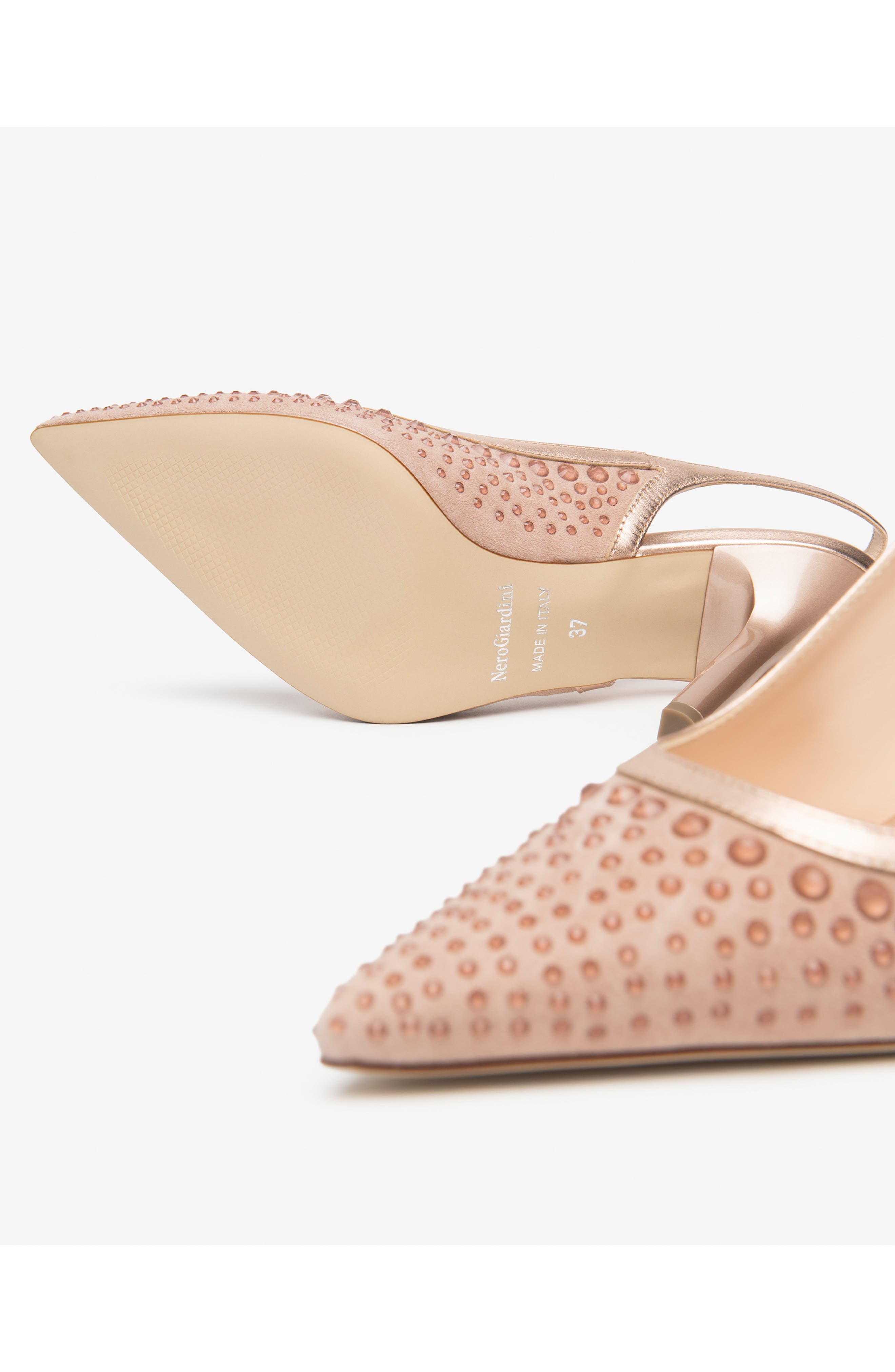 Embellished Slingback Pointed Toe Pump, Alternate, color, ROSE