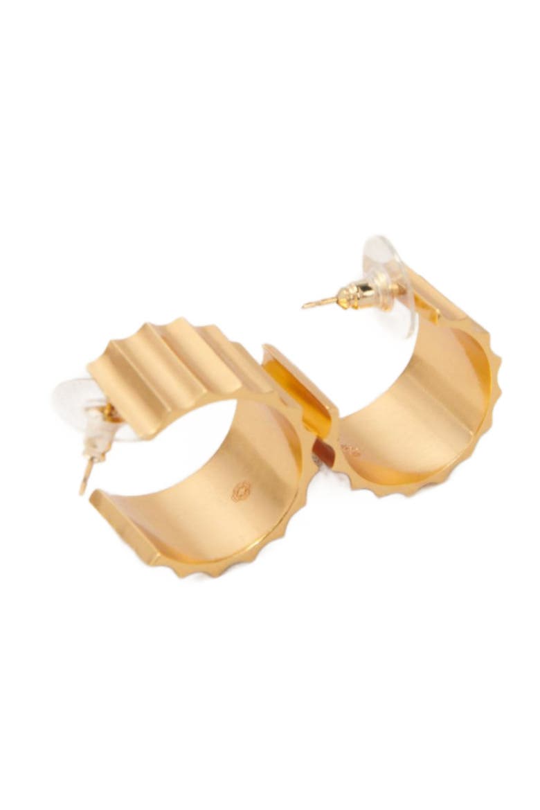 Tapered gold mini hoop earrings, Alternate, color, Gold