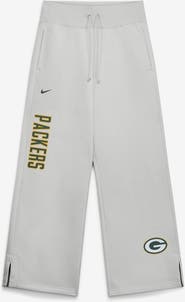 Nike Women's Nike Gray Green Bay Packers Primetime Phoenix Fleece Wide-Leg Sweatpants