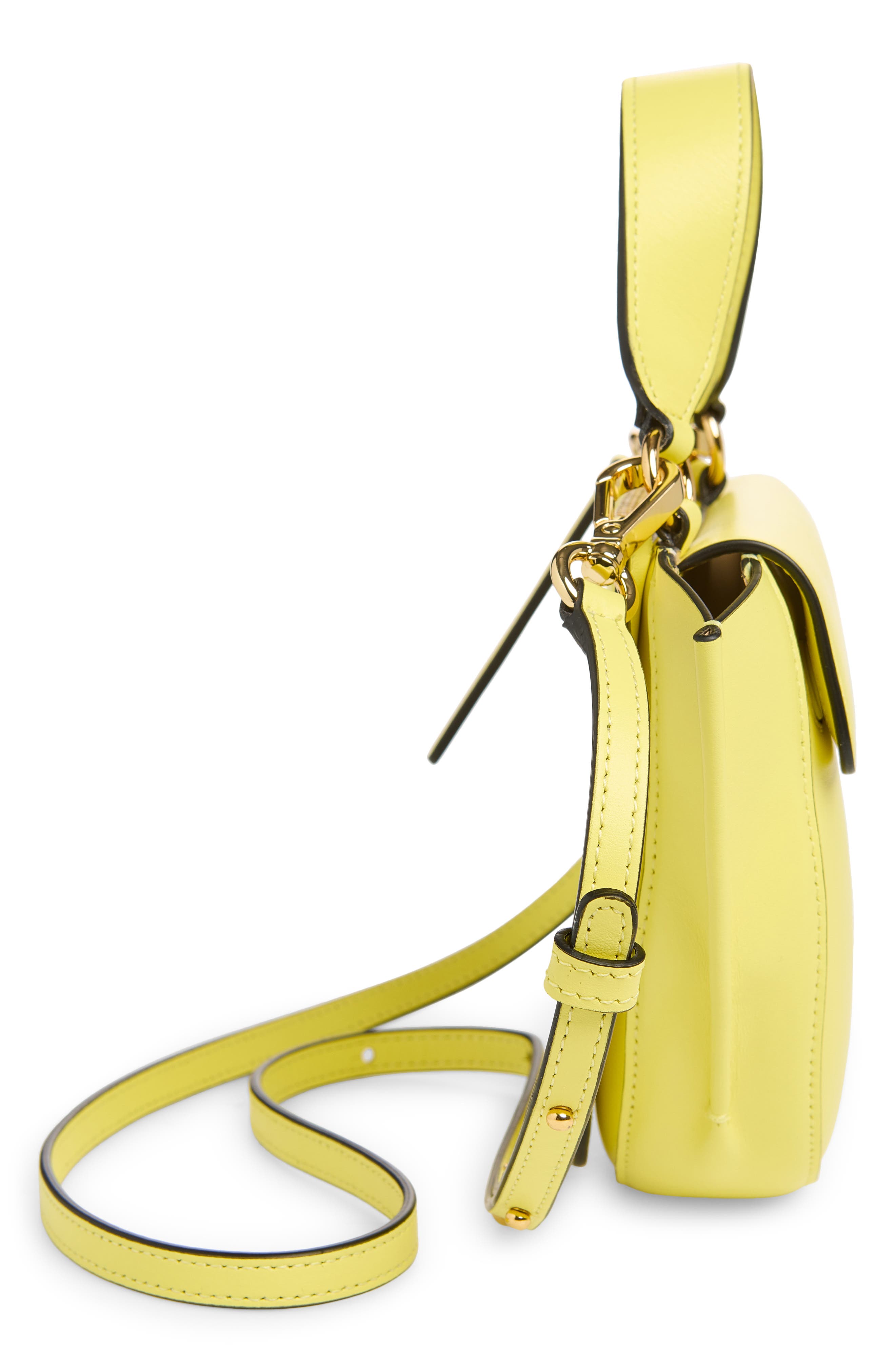 Wandler Small Hortensia Leather Handbag, Alternate, color, Lemon