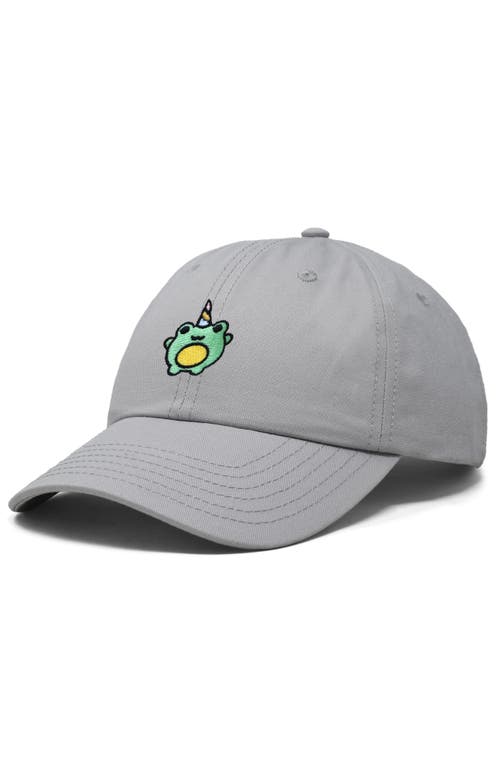 Dalix Froggy Unicorn Embroidered Cap In Gray