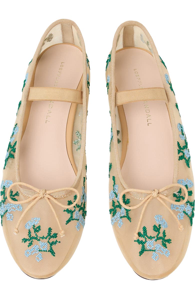 Loeffler Randall Leonie Mary Jane Flat, Alternate, color, Caramel/ Green/ Blue