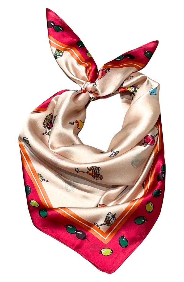 Nicole Miller Cocktail Satin Scarf, Alternate, color, Tan