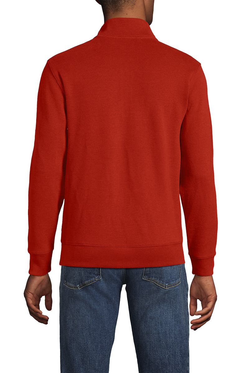 Lands' End Bedford Rib Quarter Zip Pullover Sweater, Alternate, color, Bourbon