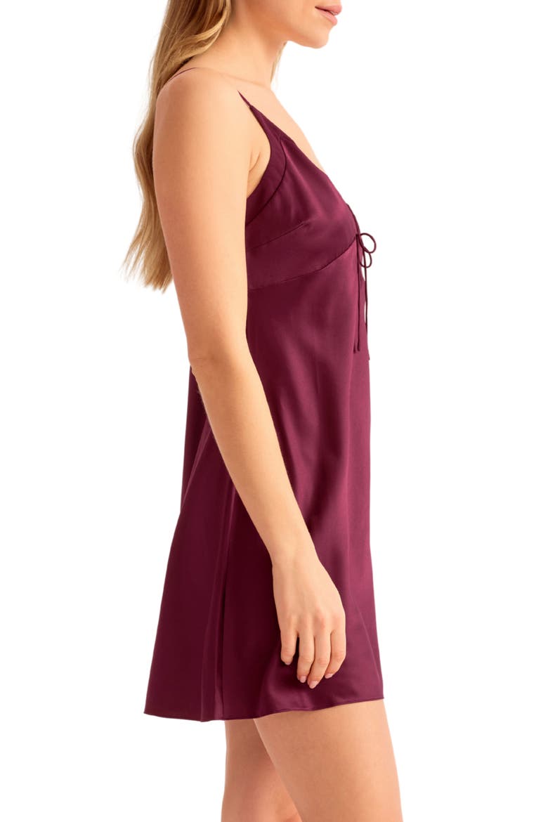 Calypso Charmeuse Chemise, Alternate, color, DARK CHERRY