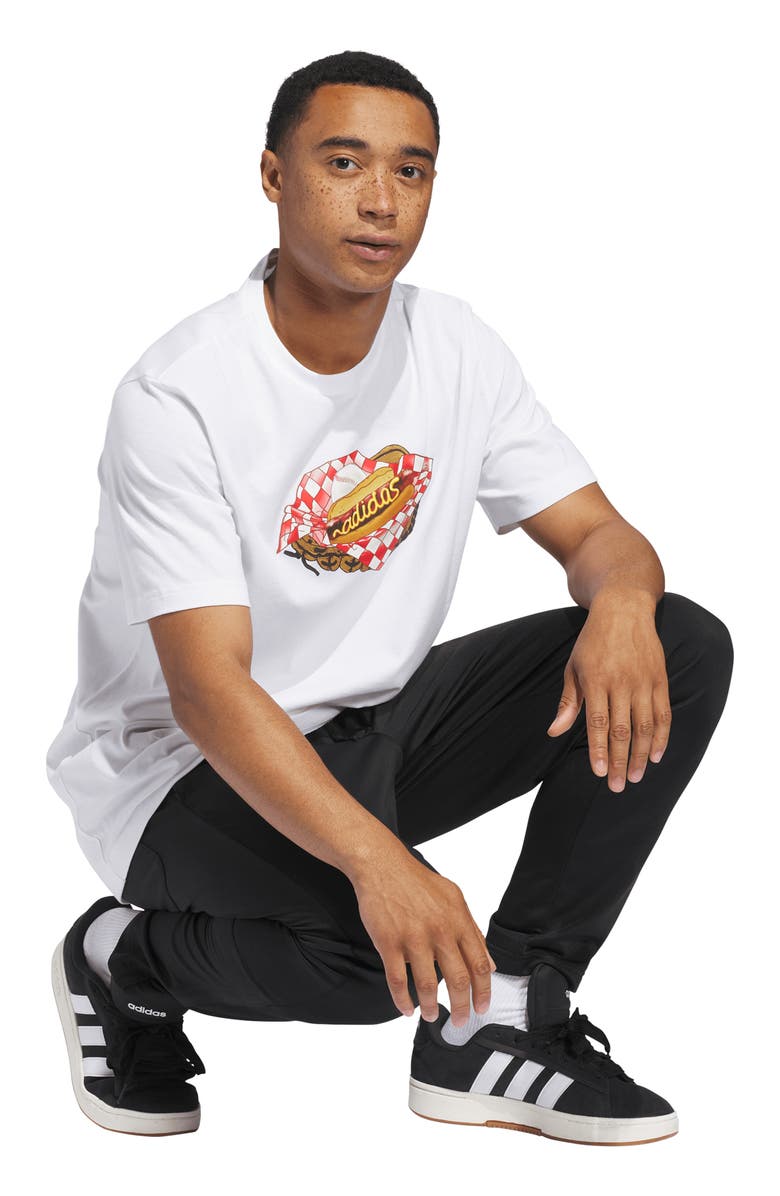adidas Hot Dog Graphic T-Shirt, Alternate, color, White