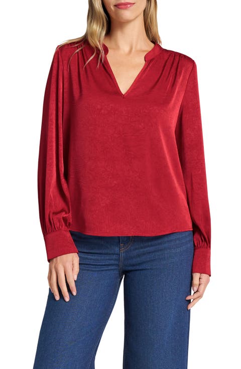 Lune Split Neck Popover Top