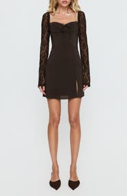 Princess Polly Ashwood Lace Sleeve Minidress
