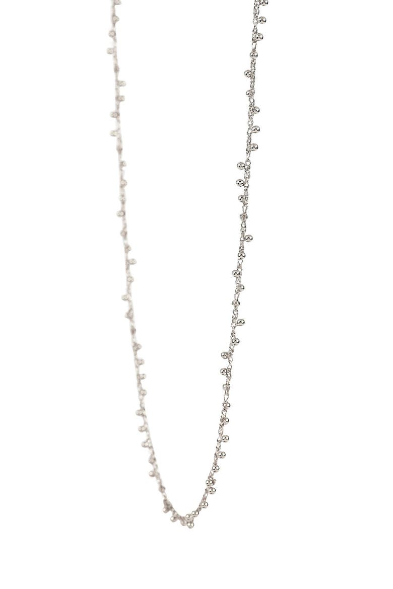 Stud Fringe Necklace, Alternate, color, SILVER