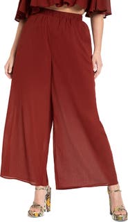 ELOQUII Gauze Wide Leg Pants