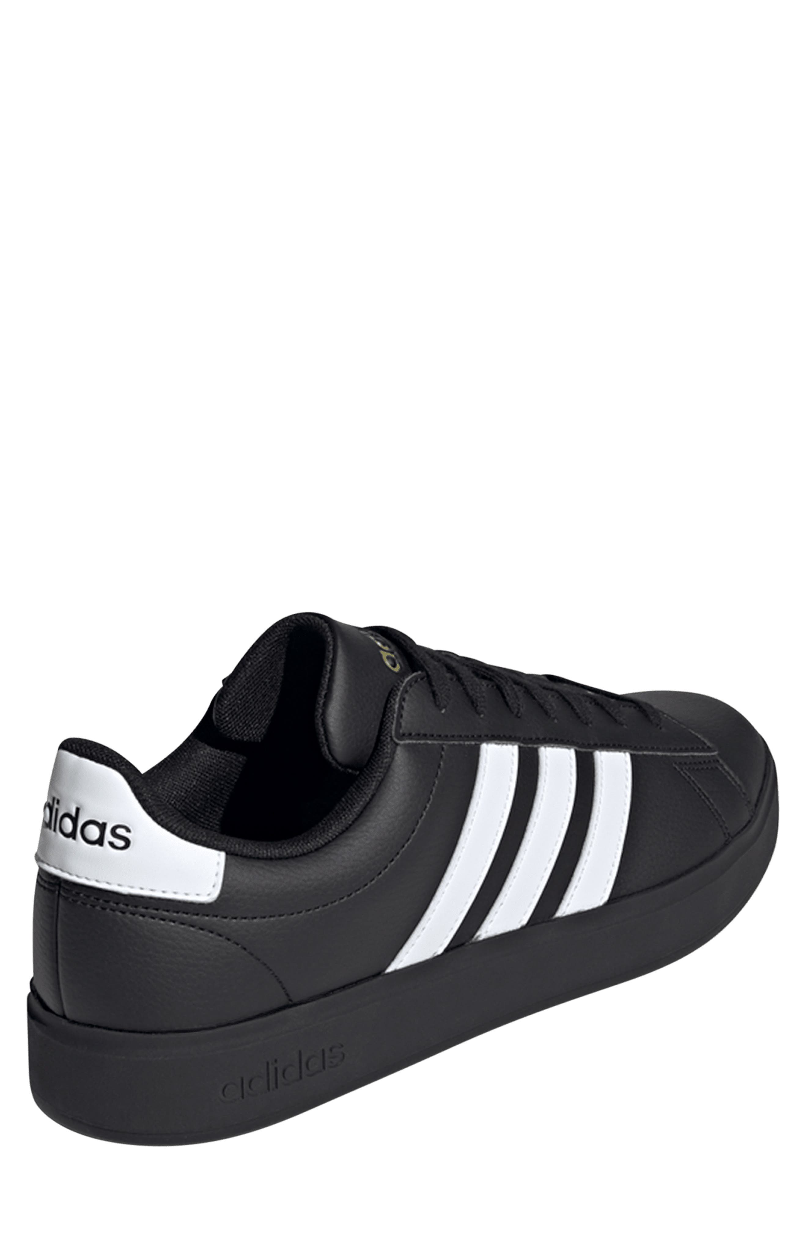 adidas Grand Court 2.0 Sneaker, Alternate, color, Black/ White/ Gold Metallic