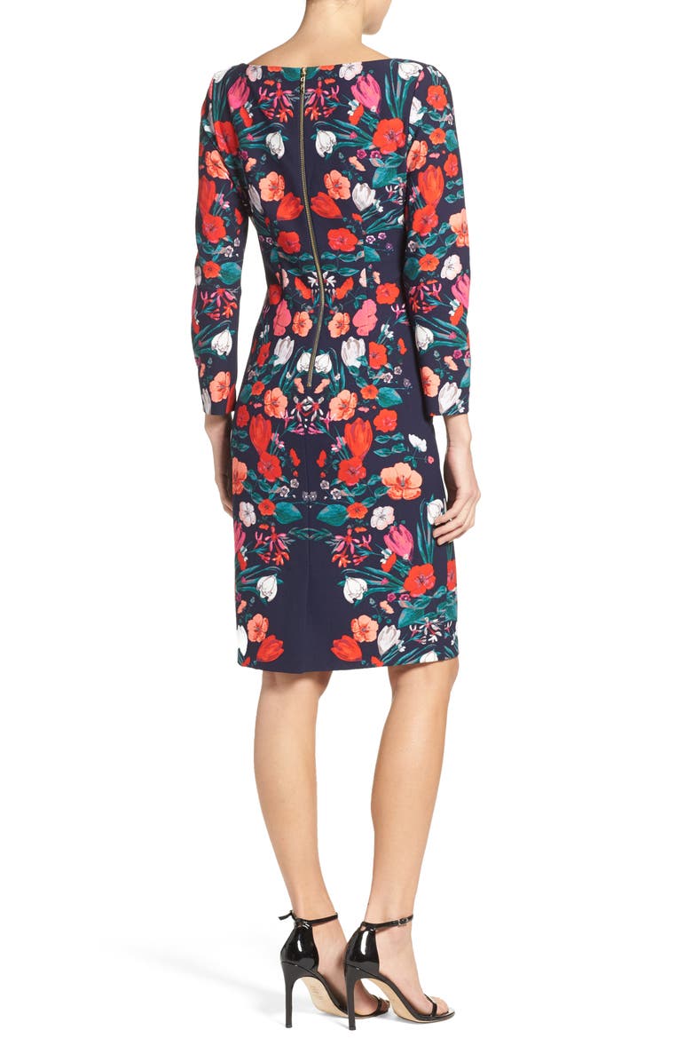 Eliza J Floral Print Sheath Dress, Alternate, color, 