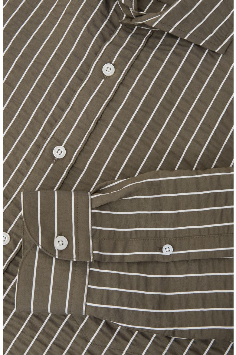 Dupree Stripe Cotton Blend Seersucker Button-Up Shirt, Alternate, color, VINTAGE GREEN