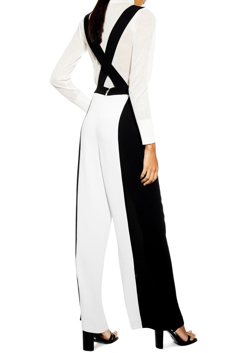 Topshop Colorblock Jumpsuit, Alternate, color, 