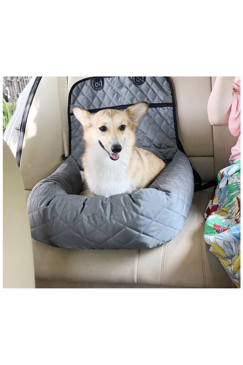 Pawtrol Dual Converting Travel Safety Carseat and Pet Bed, Alternate, color, GREY