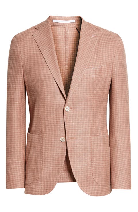 Check Linen & Wool Blend Sport Coat