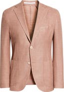 Eleventy Check Linen & Wool Blend Sport Coat