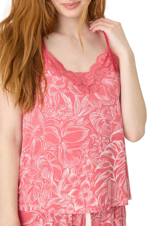 Pj Salvage Lazy Days Lace Trim Sleep Camisole In Deep Rose