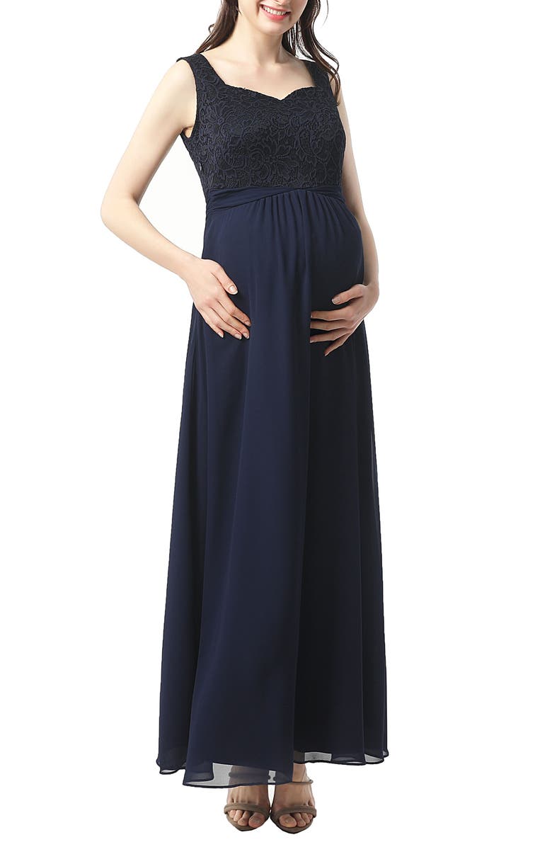 Kimi and Kai Kyra Empire Waist Maternity Gown, Main, color,