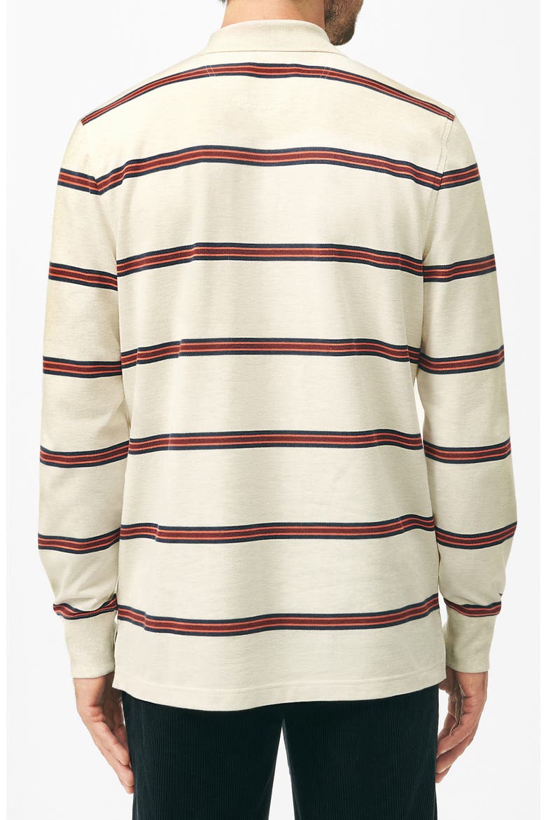 Stripe Long Sleeve Cotton Polo, Alternate, color, WHITE MULTI