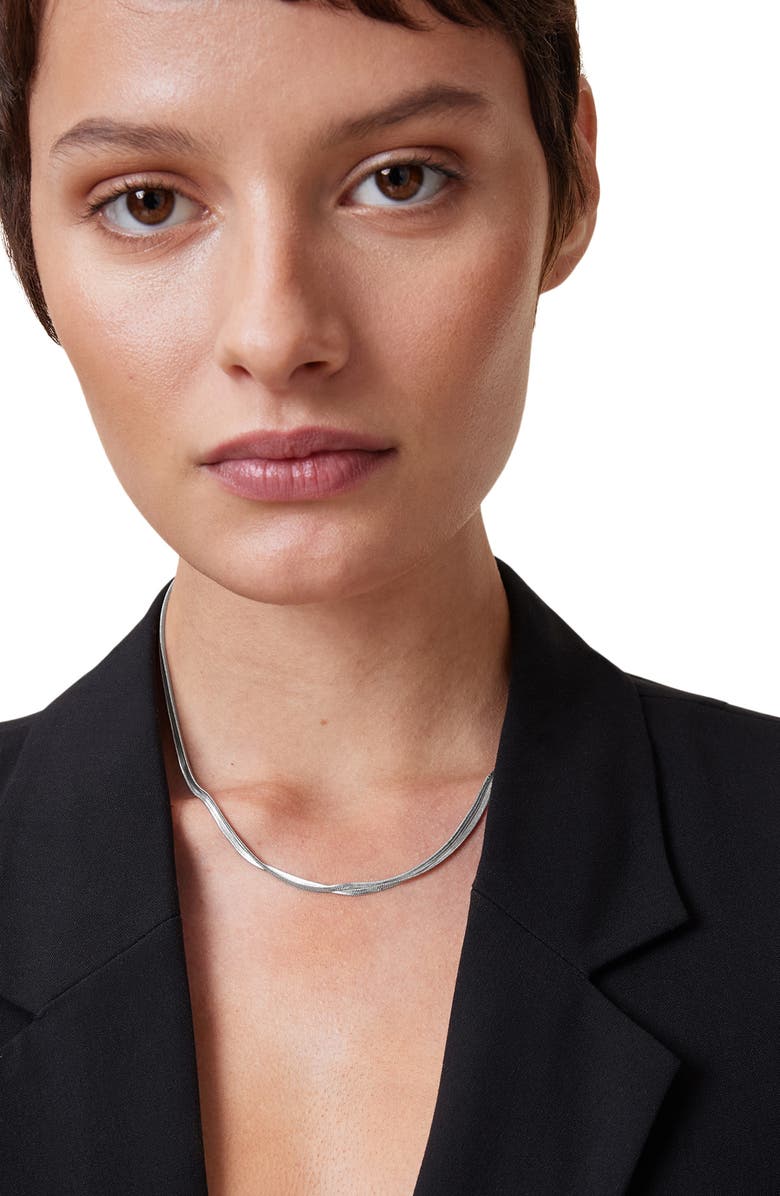AllSaints Layered Snake Chain Collar Necklace, Alternate, color, 