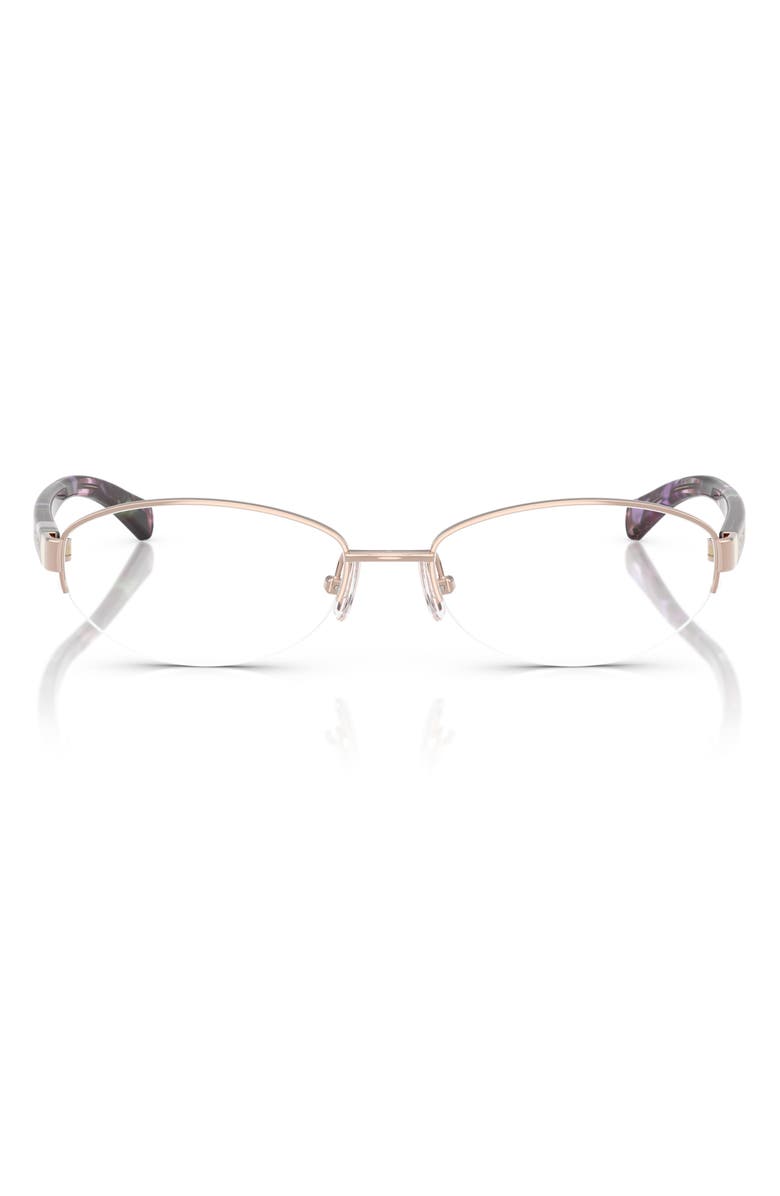 COACH 54mm Oval Optical Glasses, Main, color, Shiny Rose Gold / Demo Lens