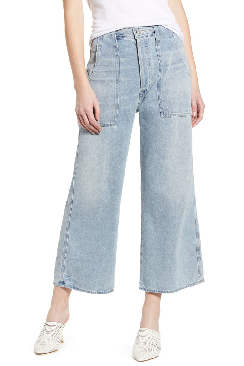Eva Utility Crop Wide Leg Jeans, Main, color, ROVE