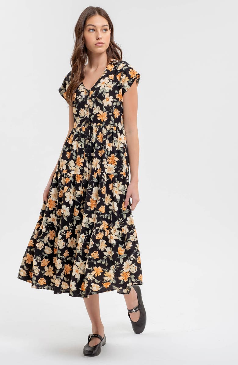Floral Button-Up Midi Dress