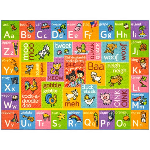 Educational Rug ABC Alphabet Animal Sounds - 3x5' Playmat