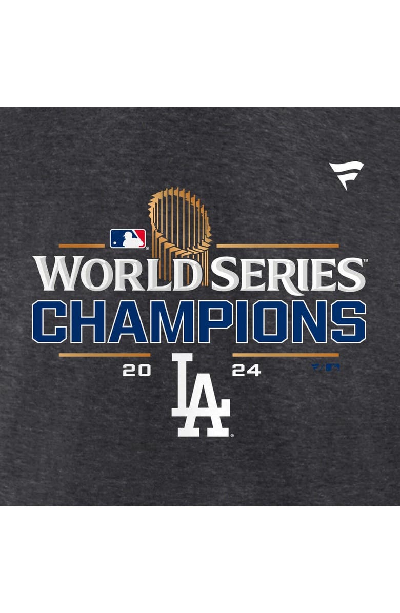 FANATICS Men's Fanatics Heather Charcoal Los Angeles Dodgers Big & Tall 2024 World Series Champions Locker Room T-Shirt, Alternate, color, 