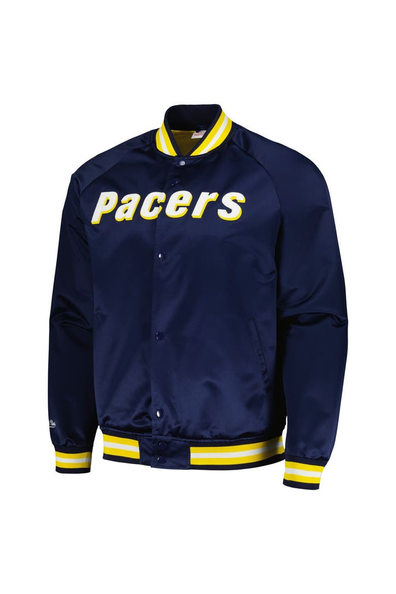 Men's Mitchell & Ness Navy Indiana Pacers Hardwood Classics  Throwback Wordmark Raglan Full-Snap Jacket, Alternate, color, Navy