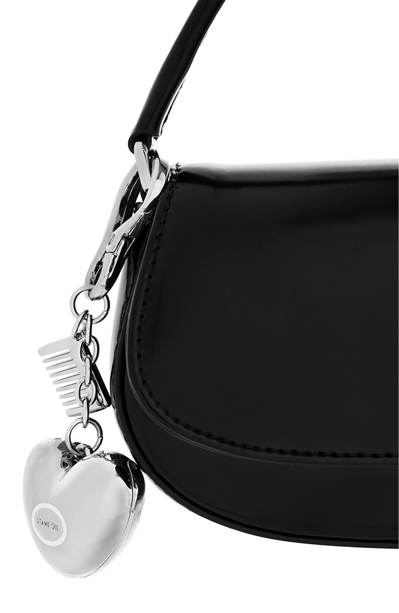 Stand Oil Heart Mirror Key Ring, Alternate, color, Silver