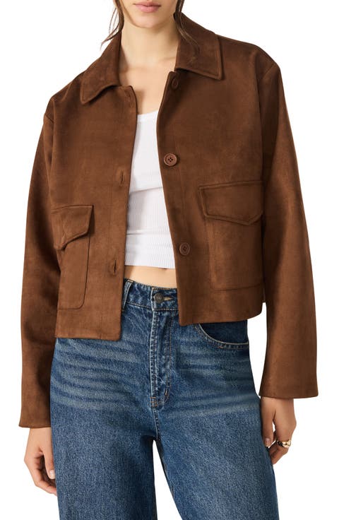 Faux Suede Trucker Jacket