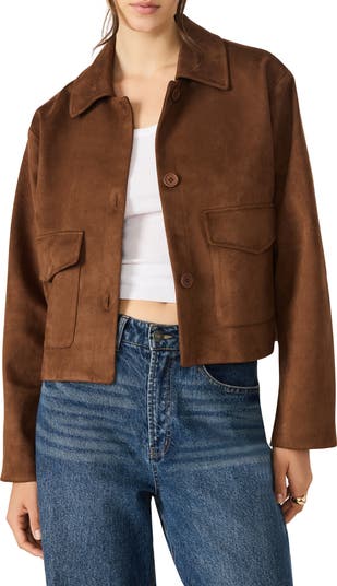Faux Suede Trucker Jacket