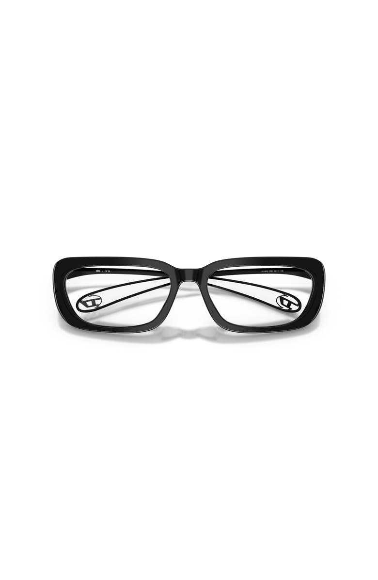 DIESEL<sup>®</sup> 54mm Rectangle optical glasses, Alternate, color, Black