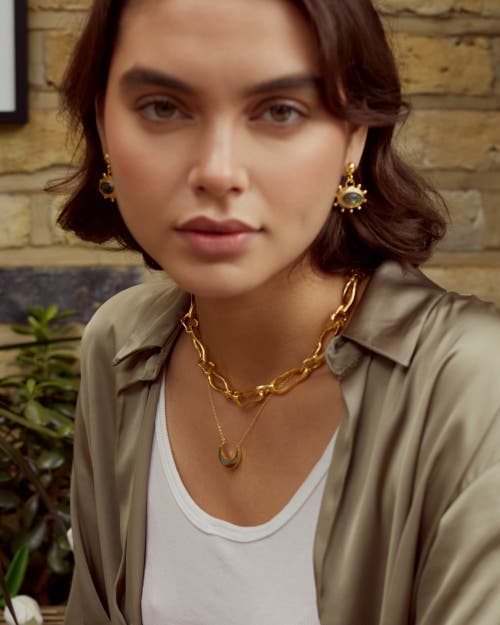 Ottoman Hands Zand Labradorite Drop Earrings In Gold