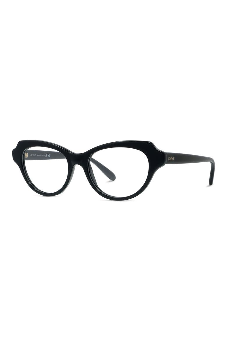 Slim 52mm Geometric Optical Glasses, Alternate, color, SHINY BLACK