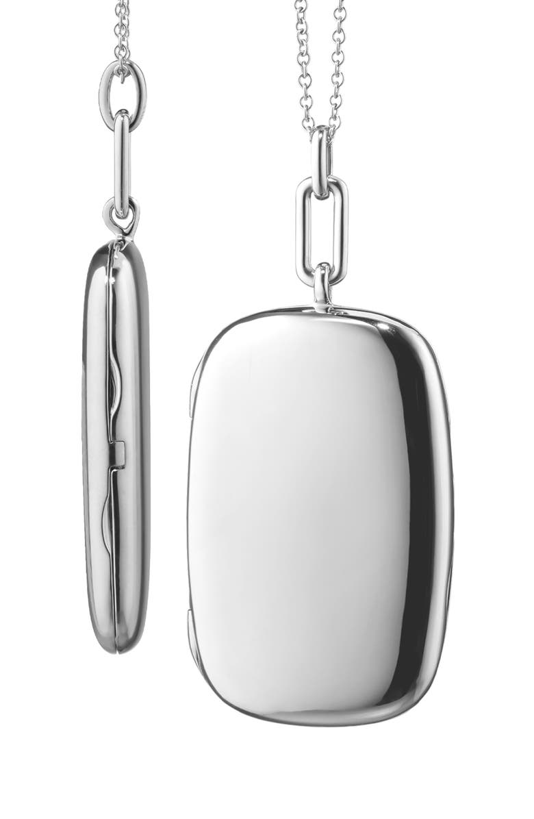 Monica Rich Kosann Large Locket Necklace, Main, color, Silver