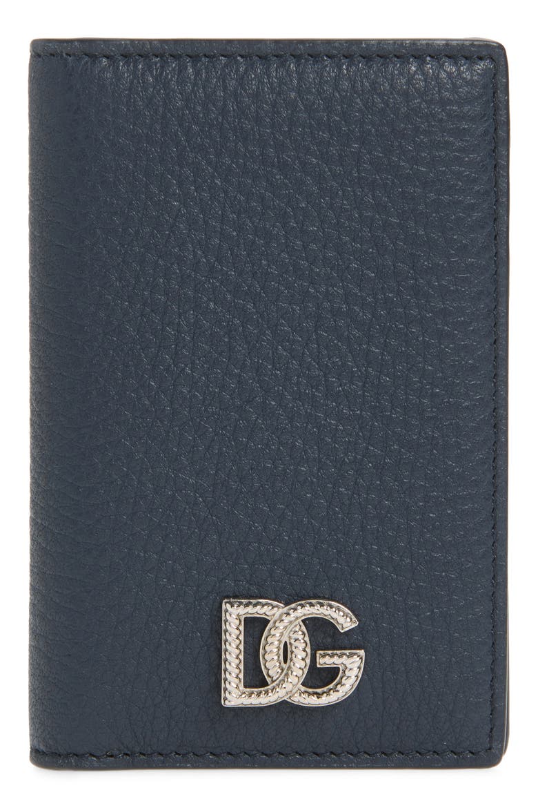 DG Logo Leather Continental Wallet, Main, color, 80679 BLU 3